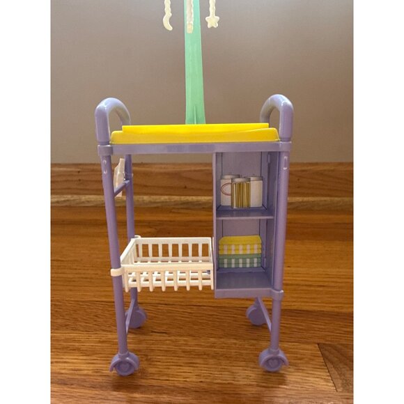 Barbie Doll Baby Doctor Nursery Cart Yellow Table - Picture 2 of 6